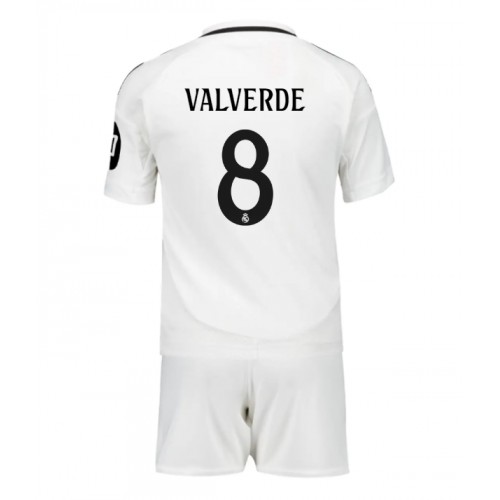 Dětský fotbalový dres Real Madrid Federico Valverde #8 2024-25 Domácí Krátký Rukáv (+ trenýrky)